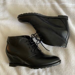 Franco Sarto leather wedge booties